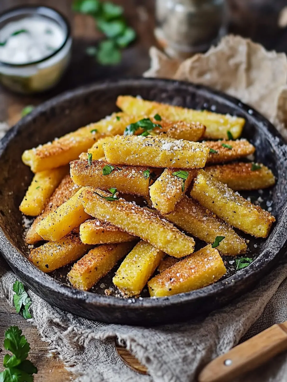 Krosse Polenta Pommes: Einfaches, glutenfreies, veganes Rezept 5 Polenta Pommes (Glutenfrei, Veganes Rezept)