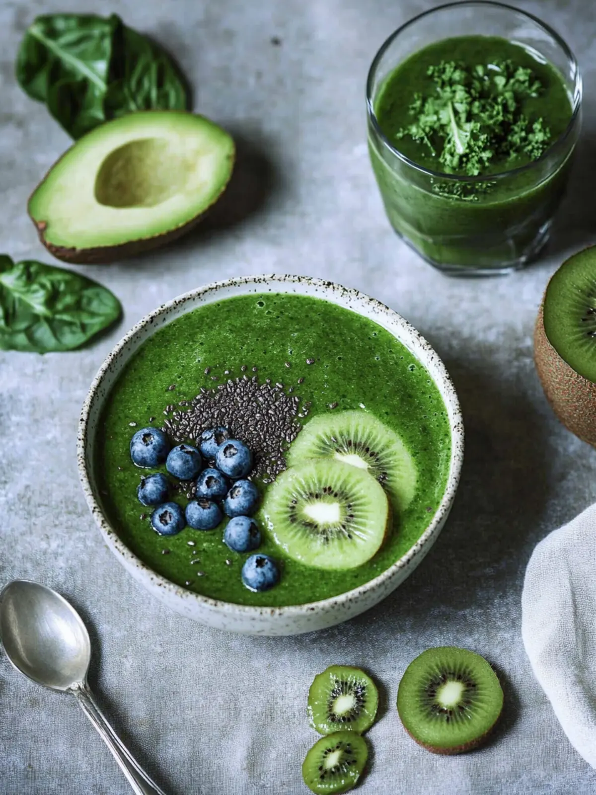 Grüne Smoothie-Schüssel