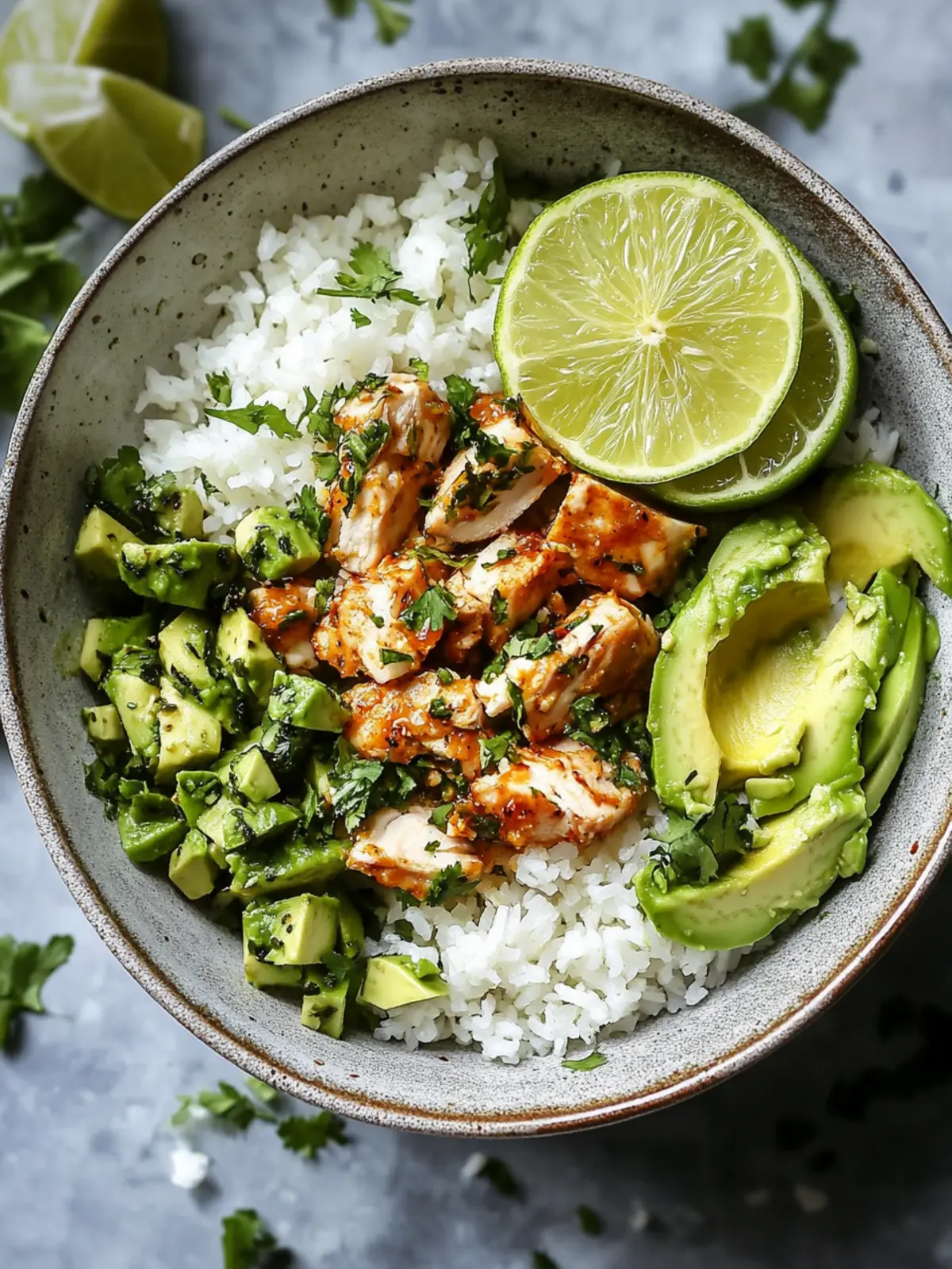 Honig Limetten Hühnchen & Avocado Reis Schüssel: Gesund & Lecker! 4 Honig Limetten Hühnchen & Avocado Reis Schüssel
