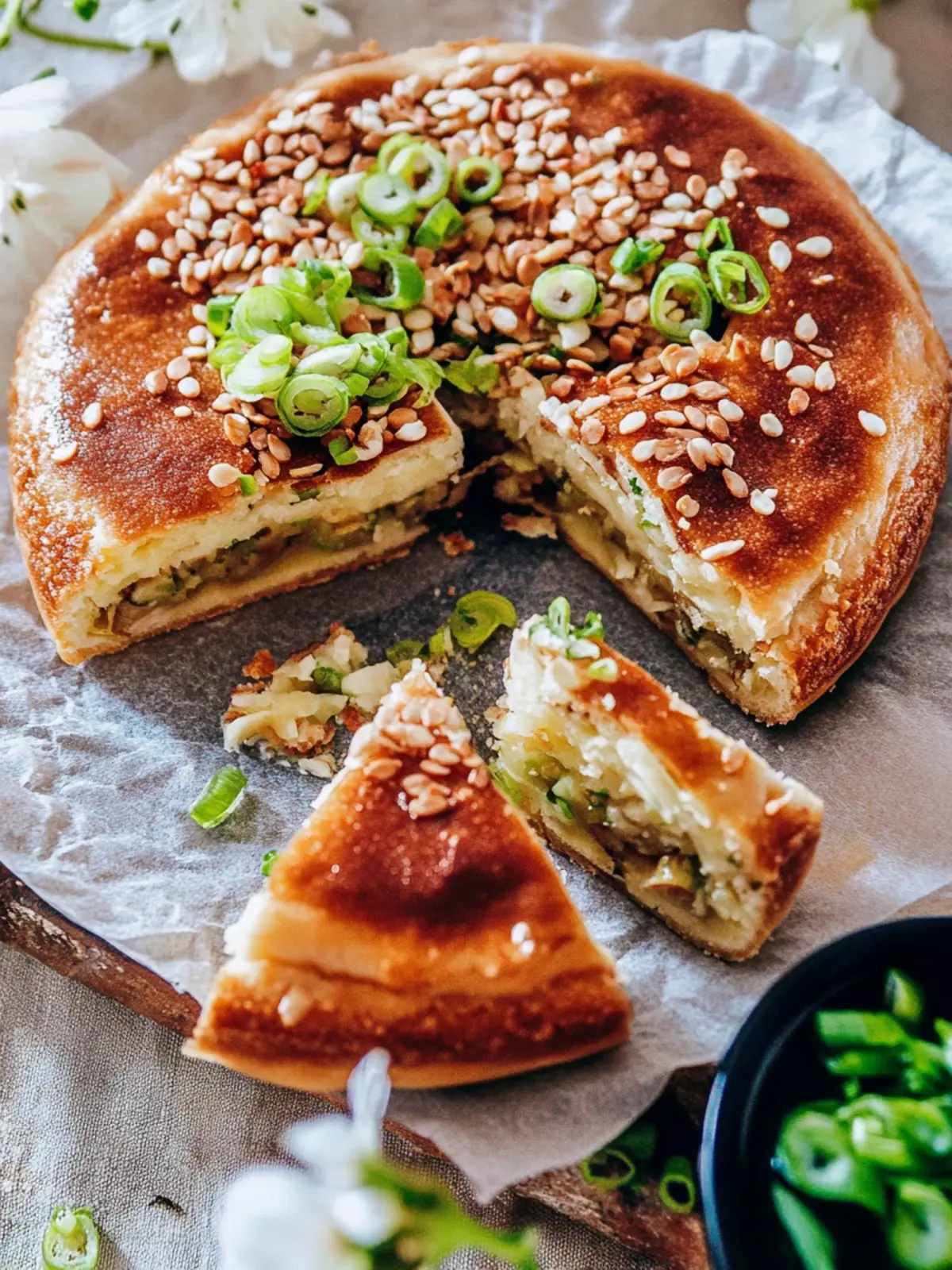 Chinesisch inspirierte herzhafte gefüllte Frühstückspfannkuchen vegan genießen 3 Chinesisch inspirierte herzhafte gefüllte Frühstückspfannkuchen (vegane Rezept)