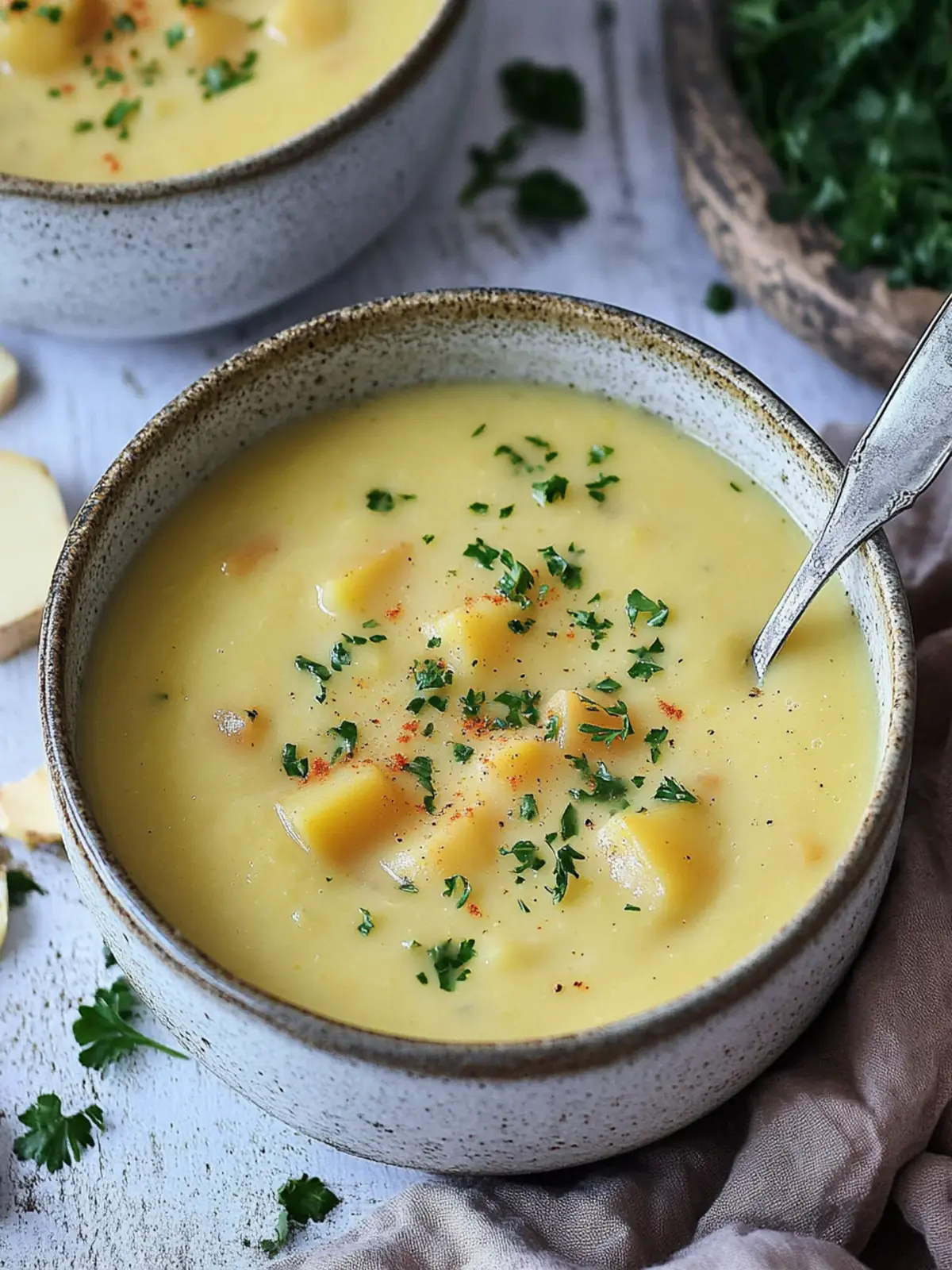 Einfache Kartoffelsuppe vegan: Cremig und voller Genuss 4 Einfache Kartoffelsuppe (vegan)