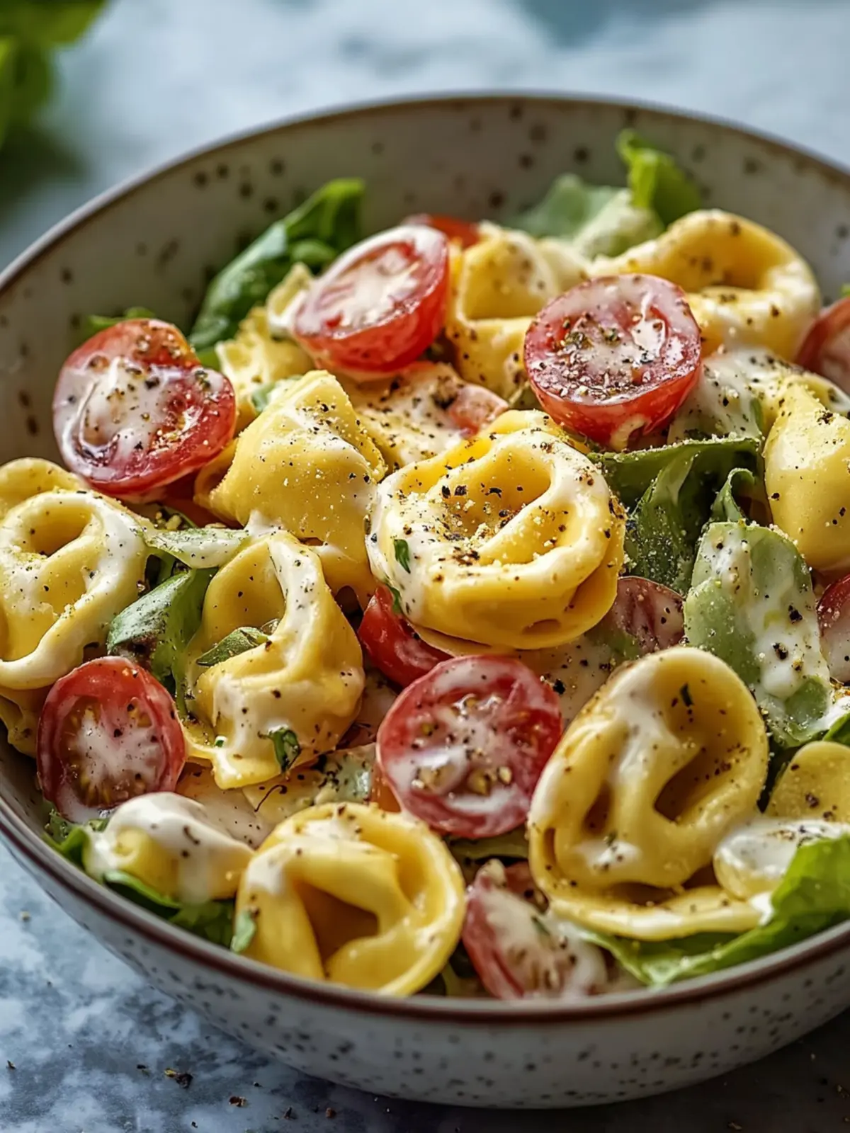 Mahlzeit Tortellini Salat mit cremigem Kräuter-Dressing genießen 3 Mahlzeit Tortellini Salat mit cremigem Kräuter-Dressing