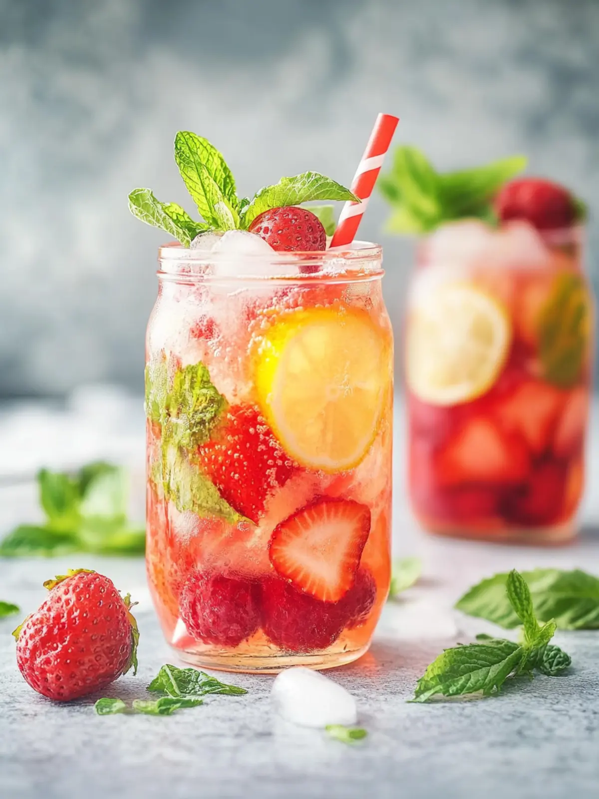 Erdbeereistee: Erfrischendes Low-Sugar Sommergetränk 3 Erdbeereistee