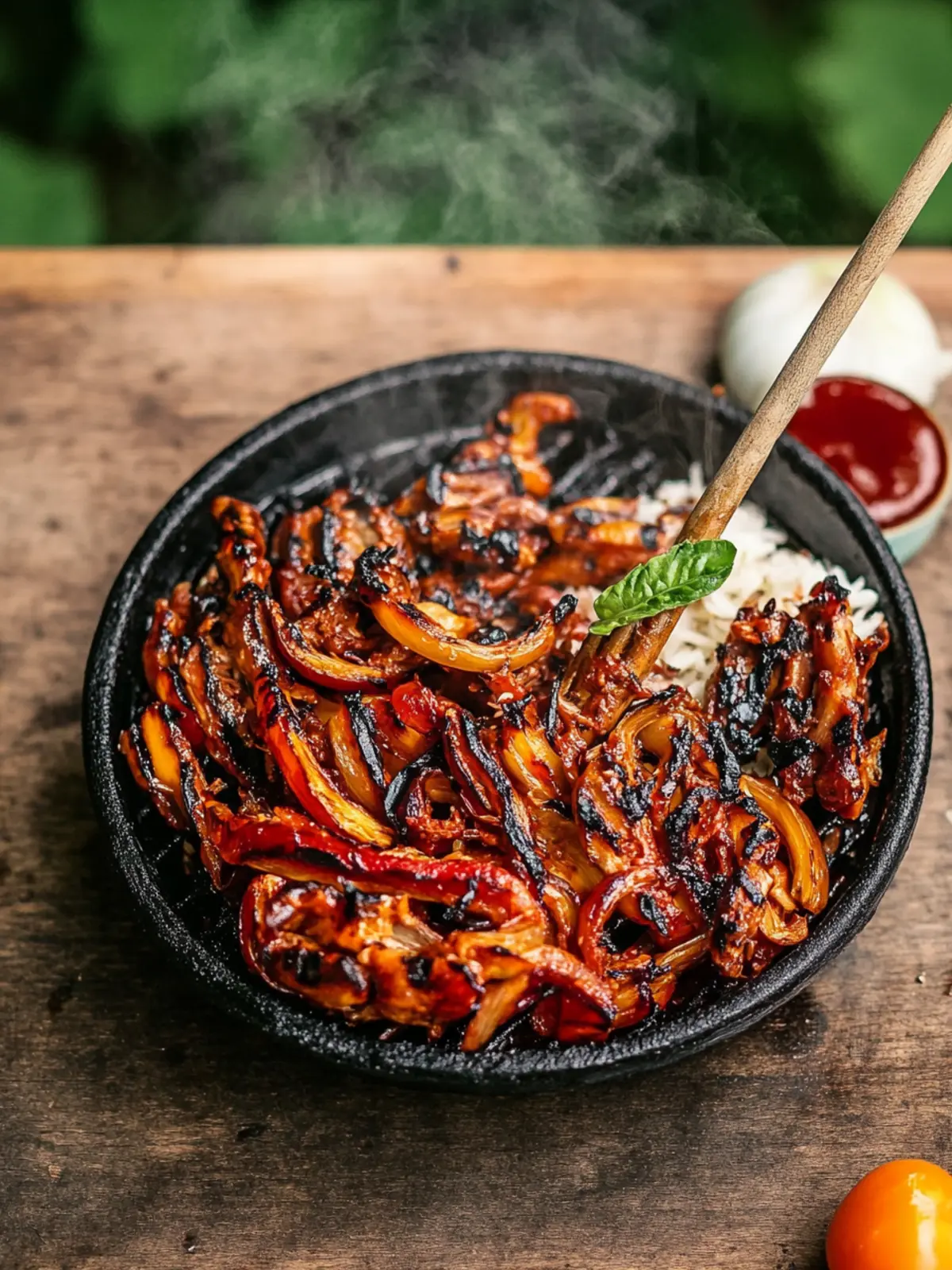 BBQ gezogene Pilze
