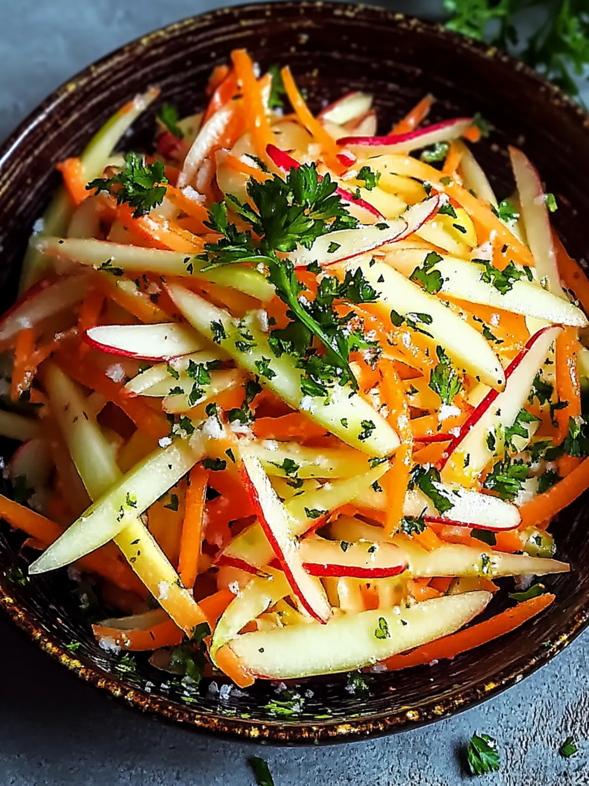 Kohlrabi-Karotten-Apfel-Salat – Frisch, gesund und köstlich 2 Kohlrabi-Karotten-Apfel-Salat