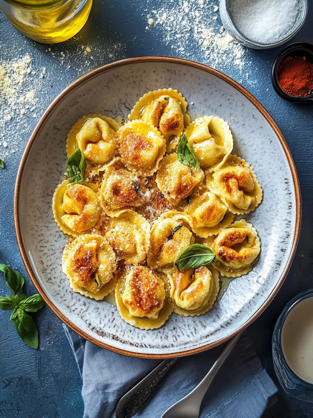 Krosse Parmesan Tortellini mit Käsefüllung in 20 Minuten 5 Crispy Parmesan Tortellini with Cheese Filling