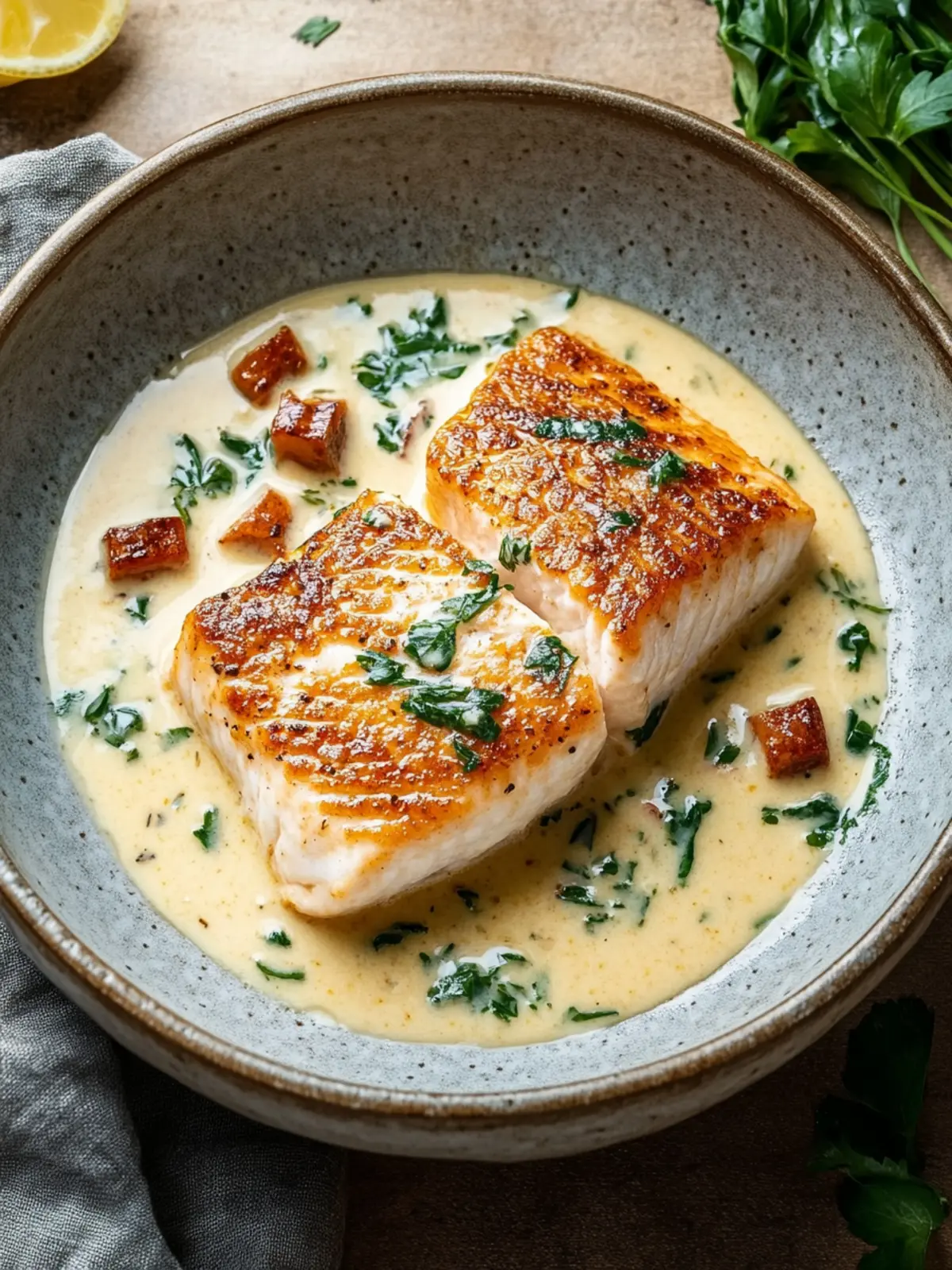 Lachs in cremiger Sauce mit getrockneten Tomaten schnell zubereiten 3 Lachs in cremiger Sauce mit getrockneten Tomaten