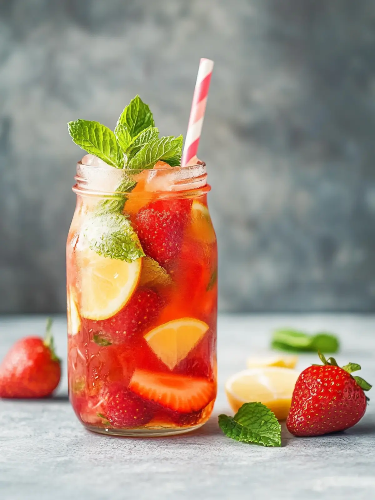 Erdbeereistee: Erfrischendes Low-Sugar Sommergetränk 5 Erdbeereistee