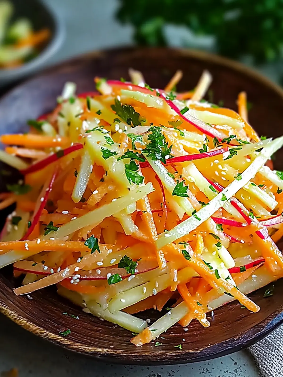 Kohlrabi-Karotten-Apfel-Salat – Frisch, gesund und köstlich 4 Kohlrabi-Karotten-Apfel-Salat