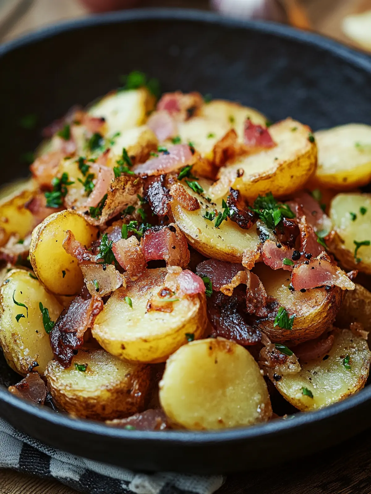 Bratkartoffeln mit Speck und Zwiebeln aus der Heißluftfritteuse: Schnell & Knusprig 2 Bratkartoffeln mit Speck und Zwiebeln aus der Heißluftfritteuse