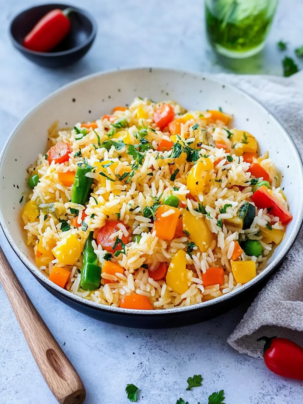 Bunte, vegetarische Pfanne: Schneller Reis mit Gemüse 2 Quick rice pan with vegetables – colorful & vegetarian