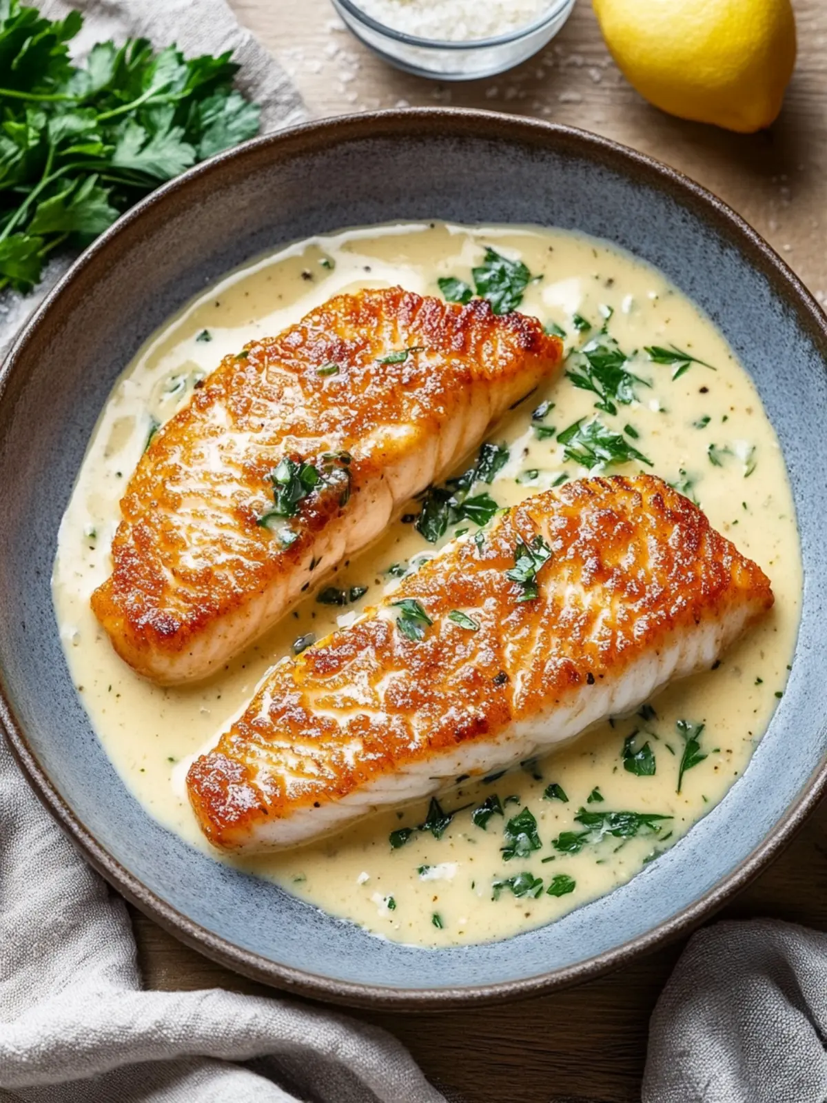 Lachs in cremiger Sauce mit getrockneten Tomaten schnell zubereiten 5 Lachs in cremiger Sauce mit getrockneten Tomaten