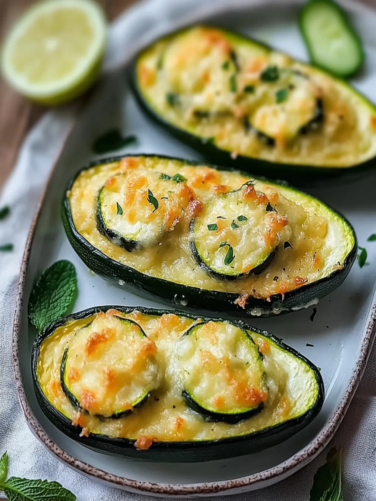 Zucchini-Boote mit cremiger Füllung: Gesund und lecker! 5 Zucchini-Boote mit cremiger Füllung