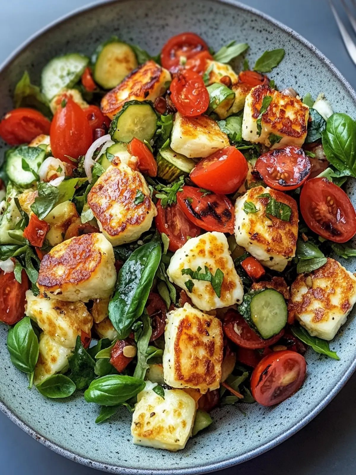 Kritharaki-Salat mit Halloumi-Croutons für den perfekten Genuss 5 Kritharaki-Salat mit Halloumi-Croutons