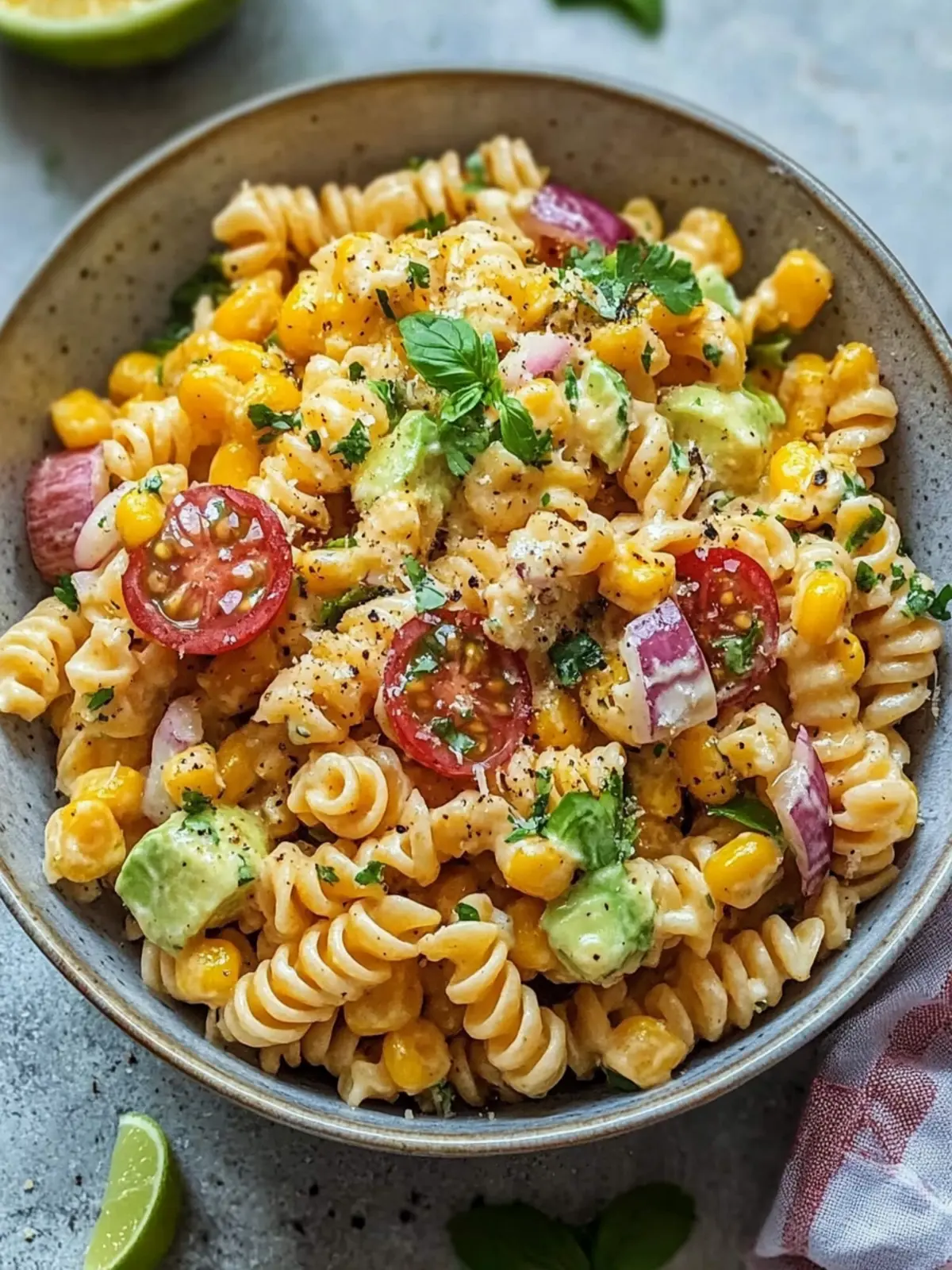 Frischer Mexikanischer Mais Pasta Salat mit bunten Aromen 5 Mexikanischer Mais Pasta Salat