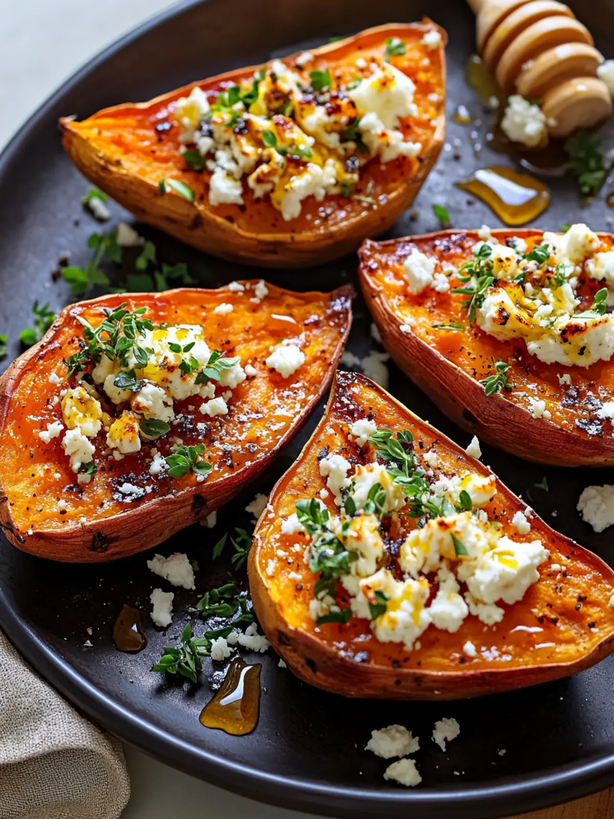 Gebackene Süßkartoffeln mit Honig & Feta – Einfach lecker! 5 Baked sweet potatoes with honey & feta