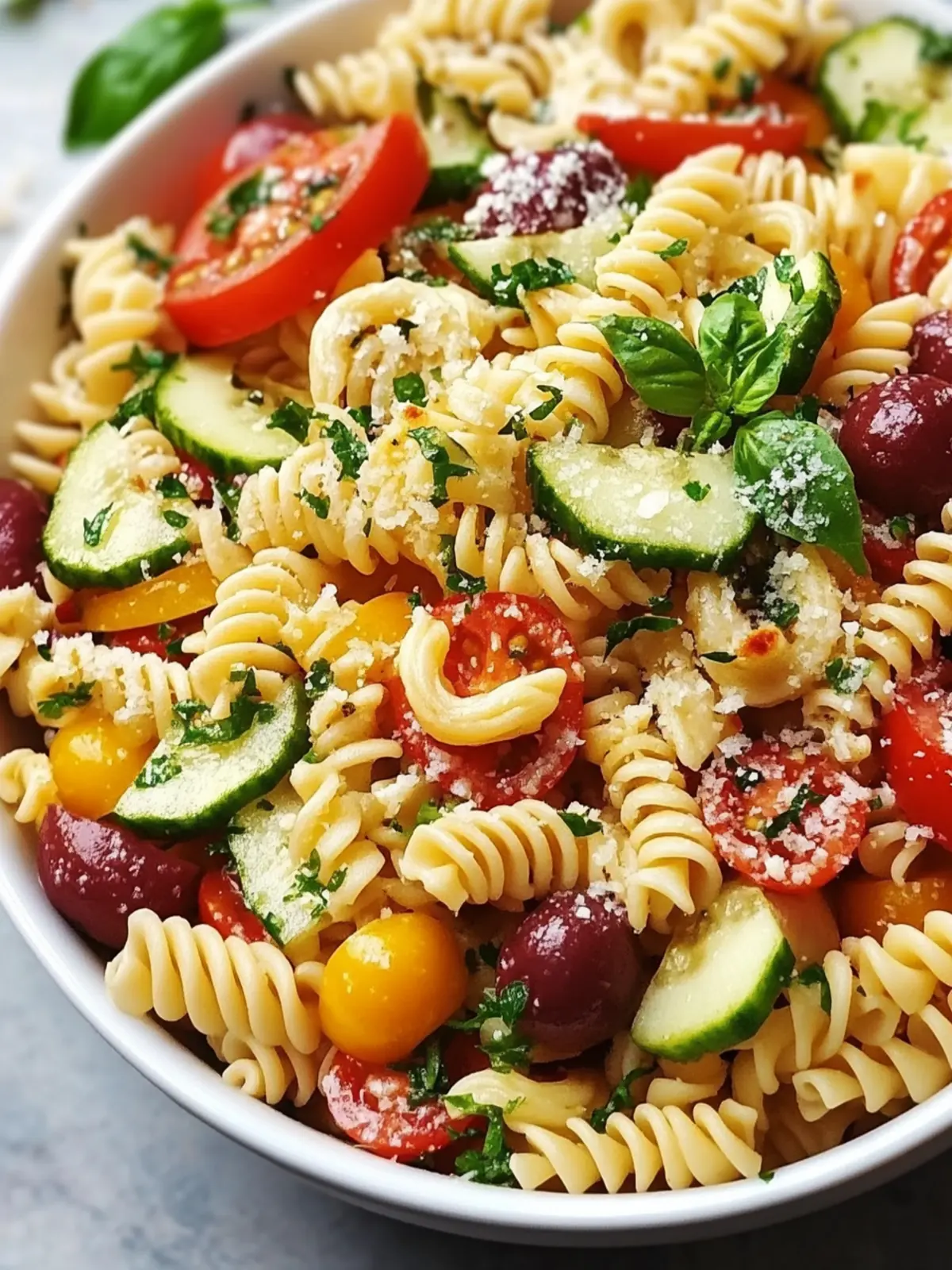 Unwiderstehlicher mediterraner Nudelsalat mit Feta und Gemüse 2 Unwiderstehlicher mediterraner Nudelsalat