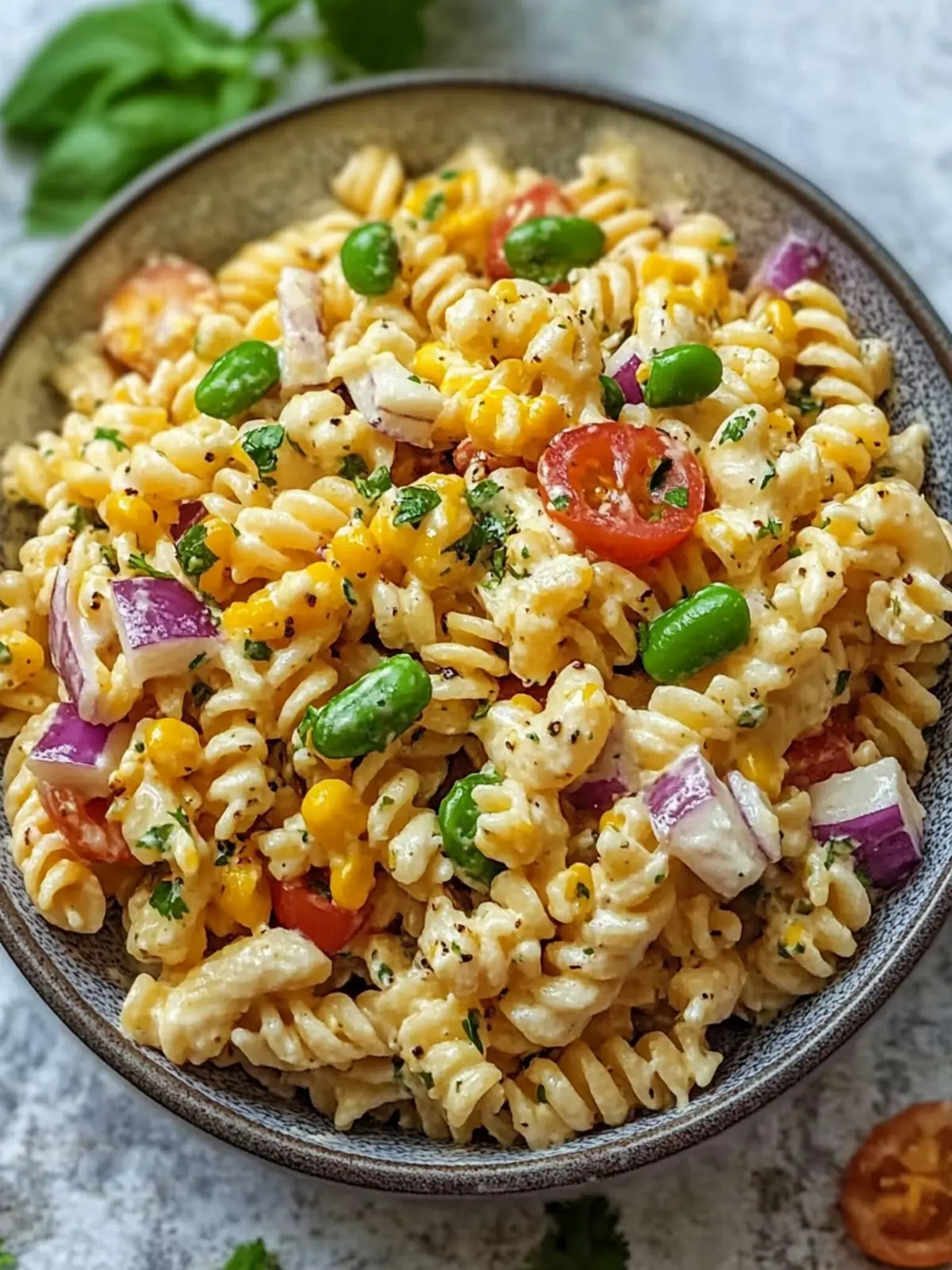Frischer Mexikanischer Mais Pasta Salat mit bunten Aromen 3 Mexikanischer Mais Pasta Salat