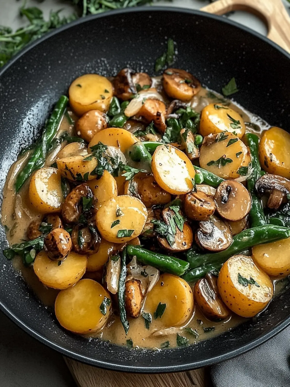 Kartoffel-Pilz-Pfanne mit Bohnen schnell zubereiten und genießen 4 Kartoffel-Pilz-Pfanne mit Bohnen schnell zubereiten