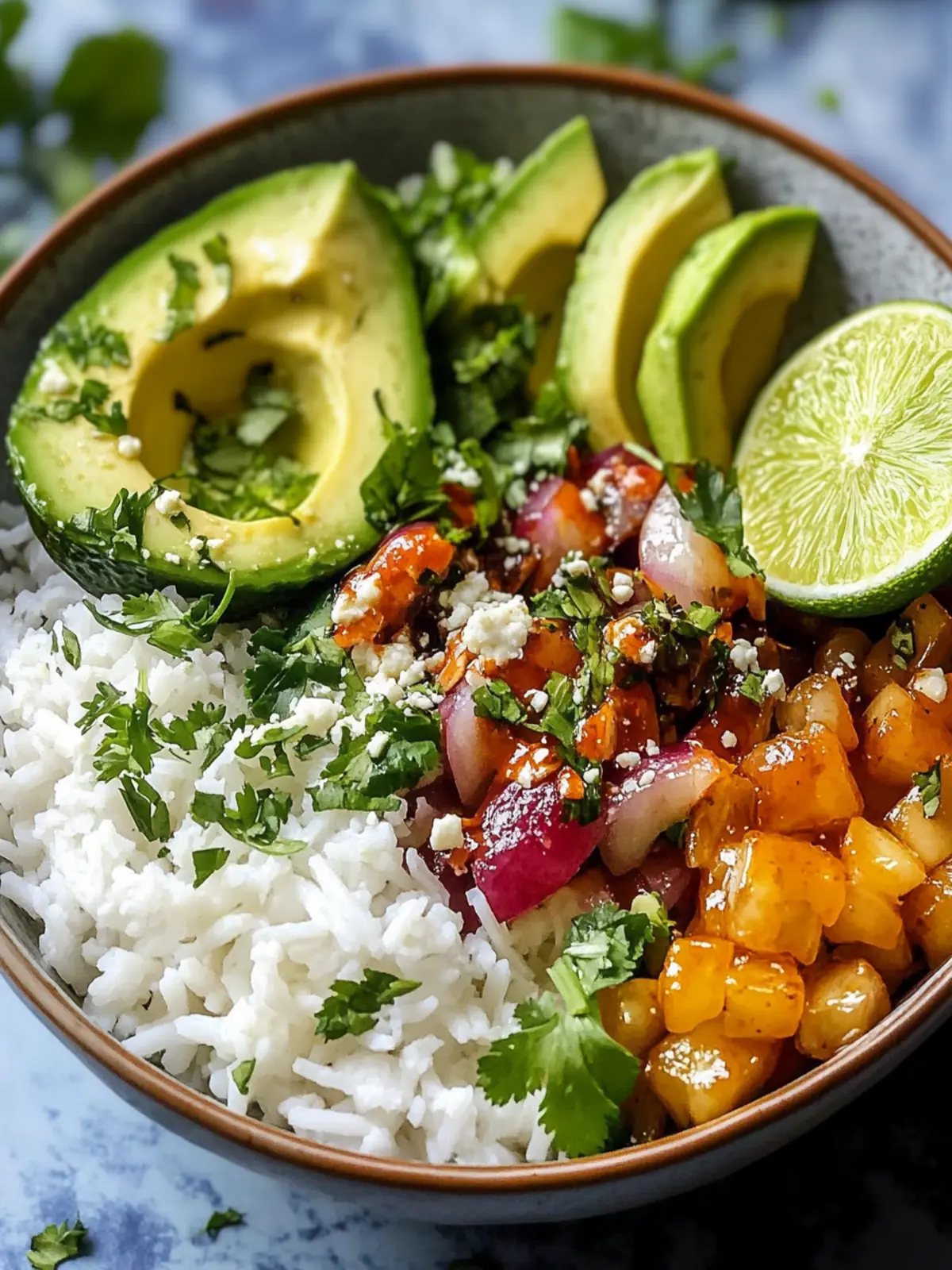 Honig-Limetten-Hähnchen und Avocado-Reis-Bowl für dein Wohlfühlessen 5 Honig-Limetten-Hähnchen und Avocado-Reis-Bowl