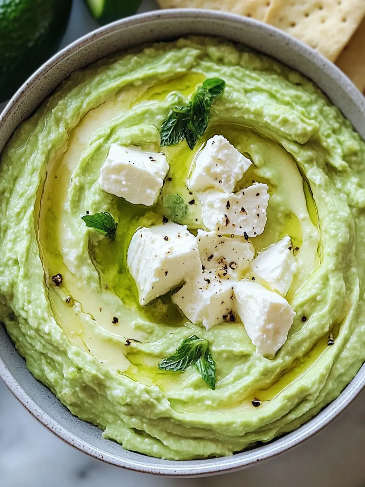 Köstlicher Feta-Avocado-Dip: Einfach, gesund und unwiderstehlich! 5 Feta-Avocado-Dip