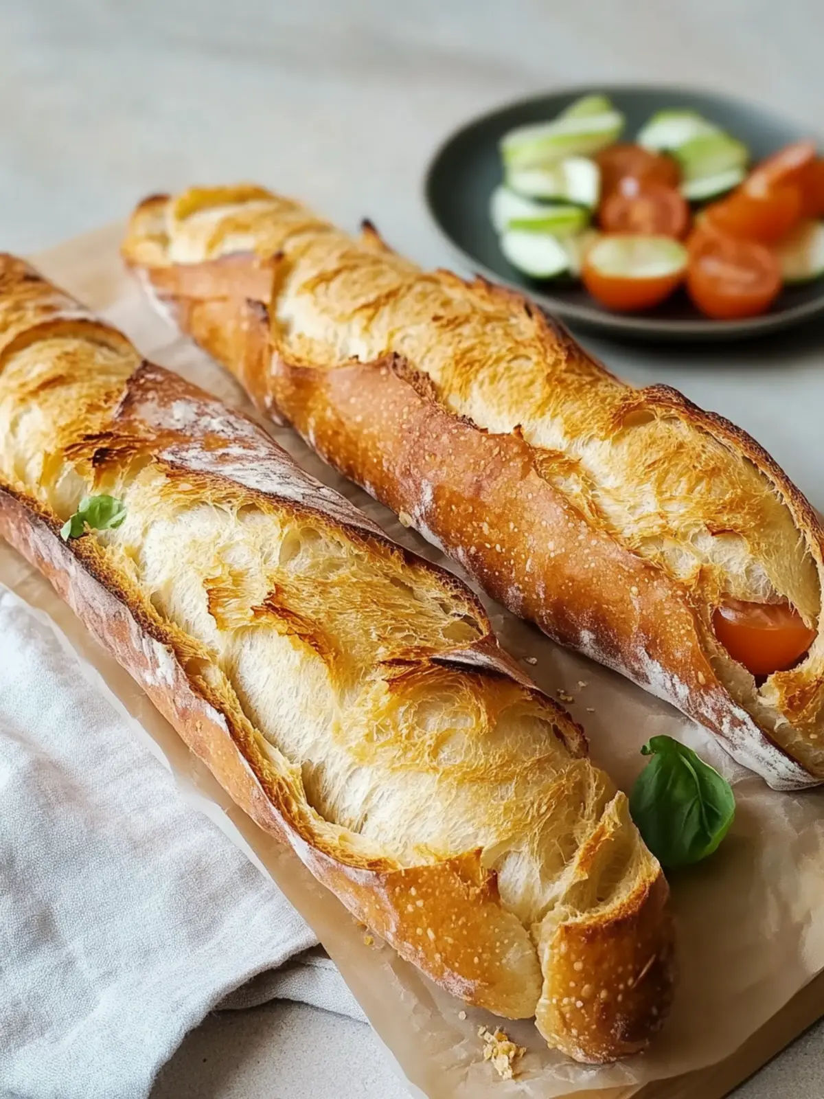 Baguette ohne Knete: Einfach, knusprig und unwiderstehlich 4 Baguette ohne Knete