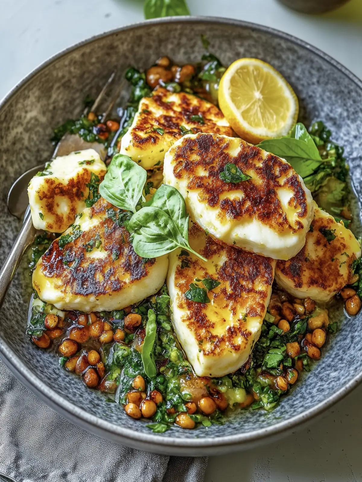 Halloumi mit Zitronen-Linsen: Schnelles & Gesundes Rezept 4 Halloumi mit Zitronen-Linsen