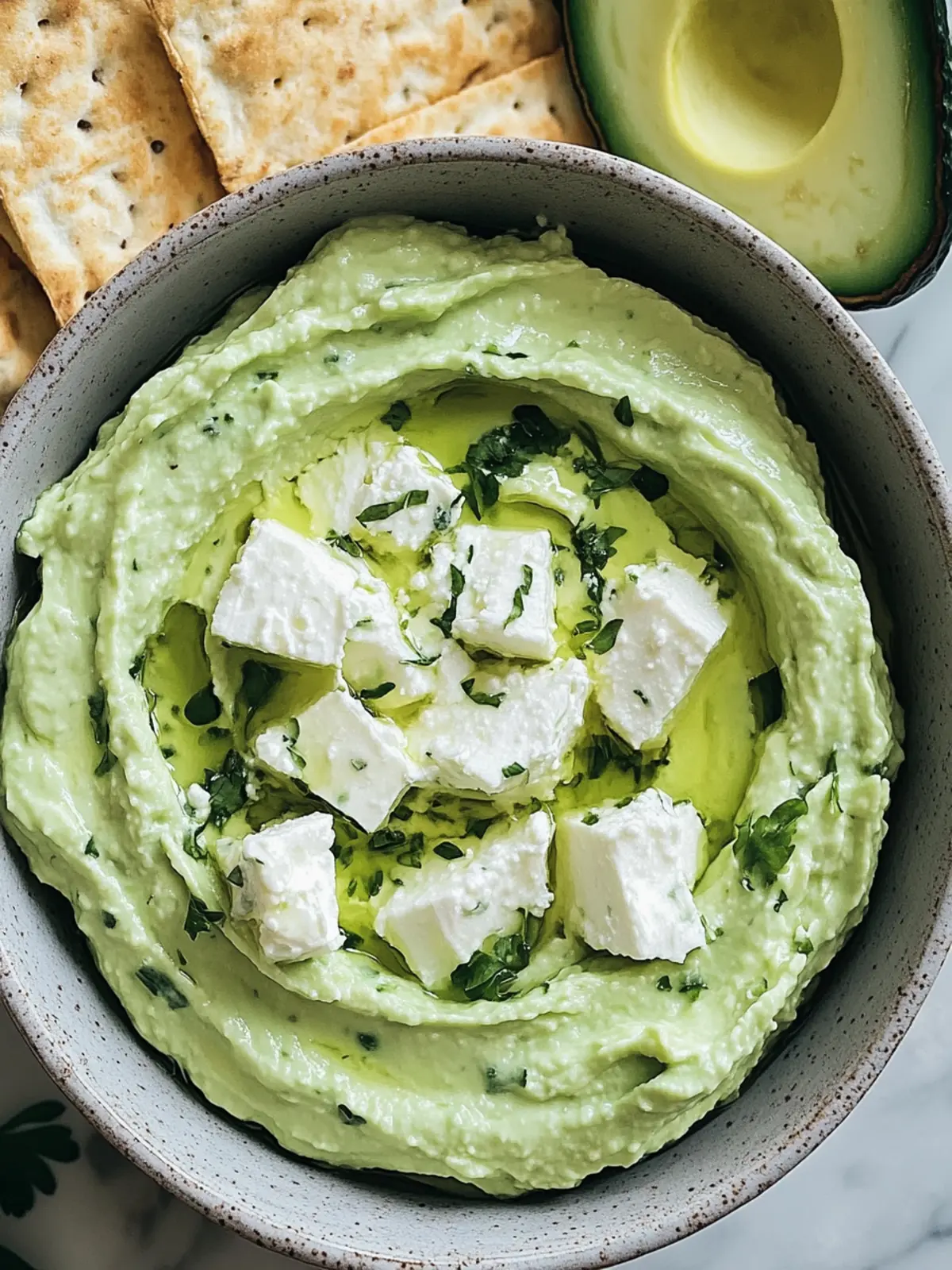 Köstlicher Feta-Avocado-Dip: Einfach, gesund und unwiderstehlich! 4 Feta-Avocado-Dip