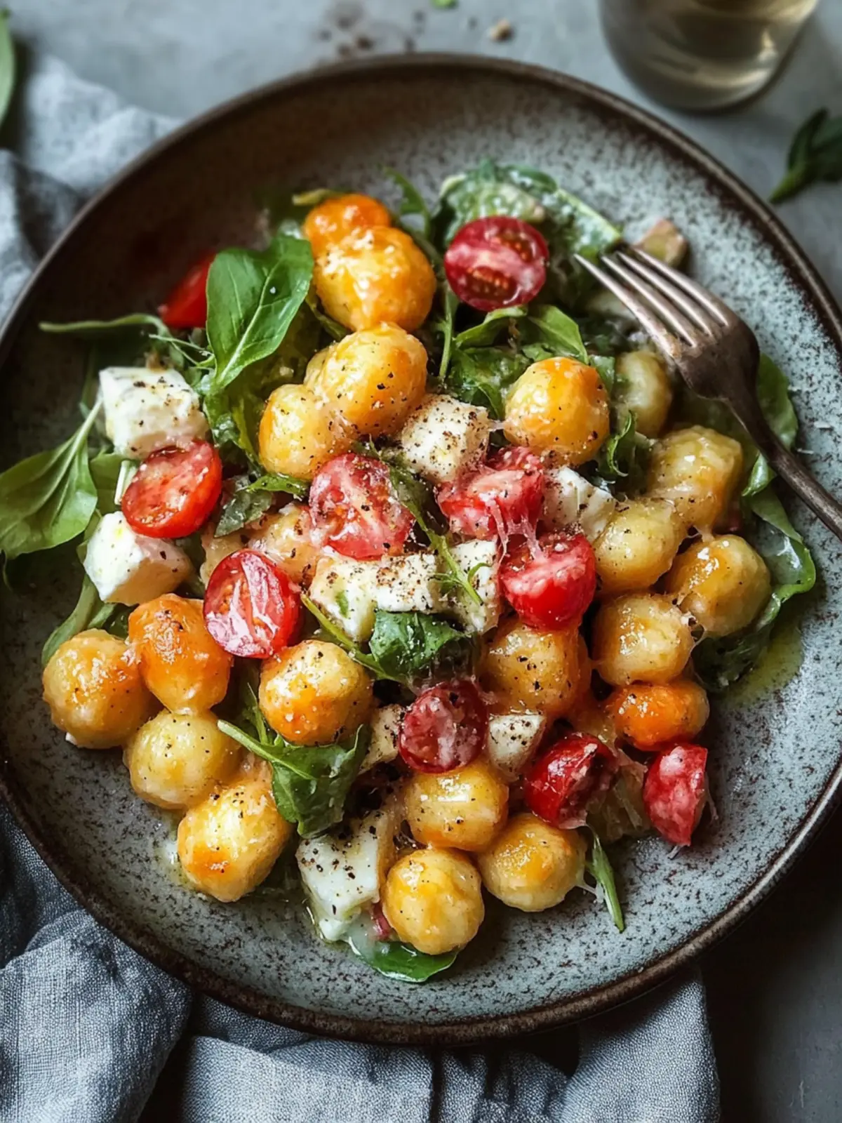 Knuspriger Gnocchi-Salat mit cremigem Dressing für Frischekick 2 Knuspriger Gnocchi-Salat