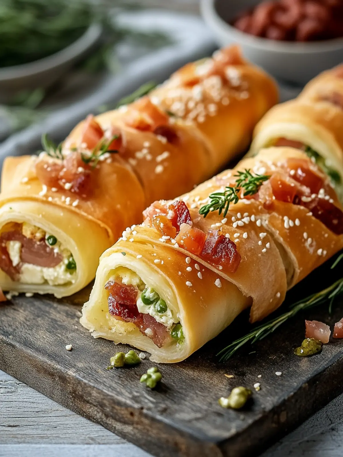 Frühstücksrollen mit Rührei und Speck: Herzhaft und Einfach 3 Frühstücksrollen mit Rührei und Speck