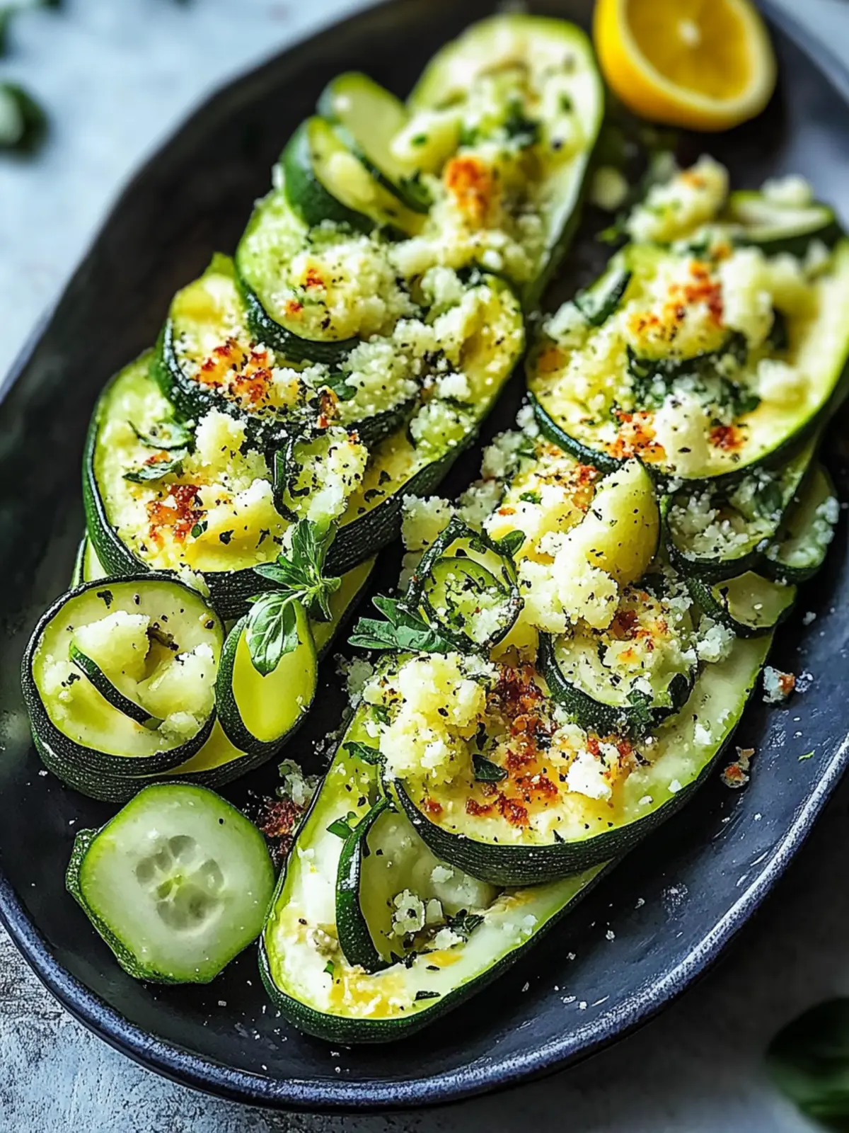 Köstliche Zucchini-Boote aus der Heißluftfritteuse für jeden Geschmack 2 Zucchini-Boote aus der Heißluftfritteuse