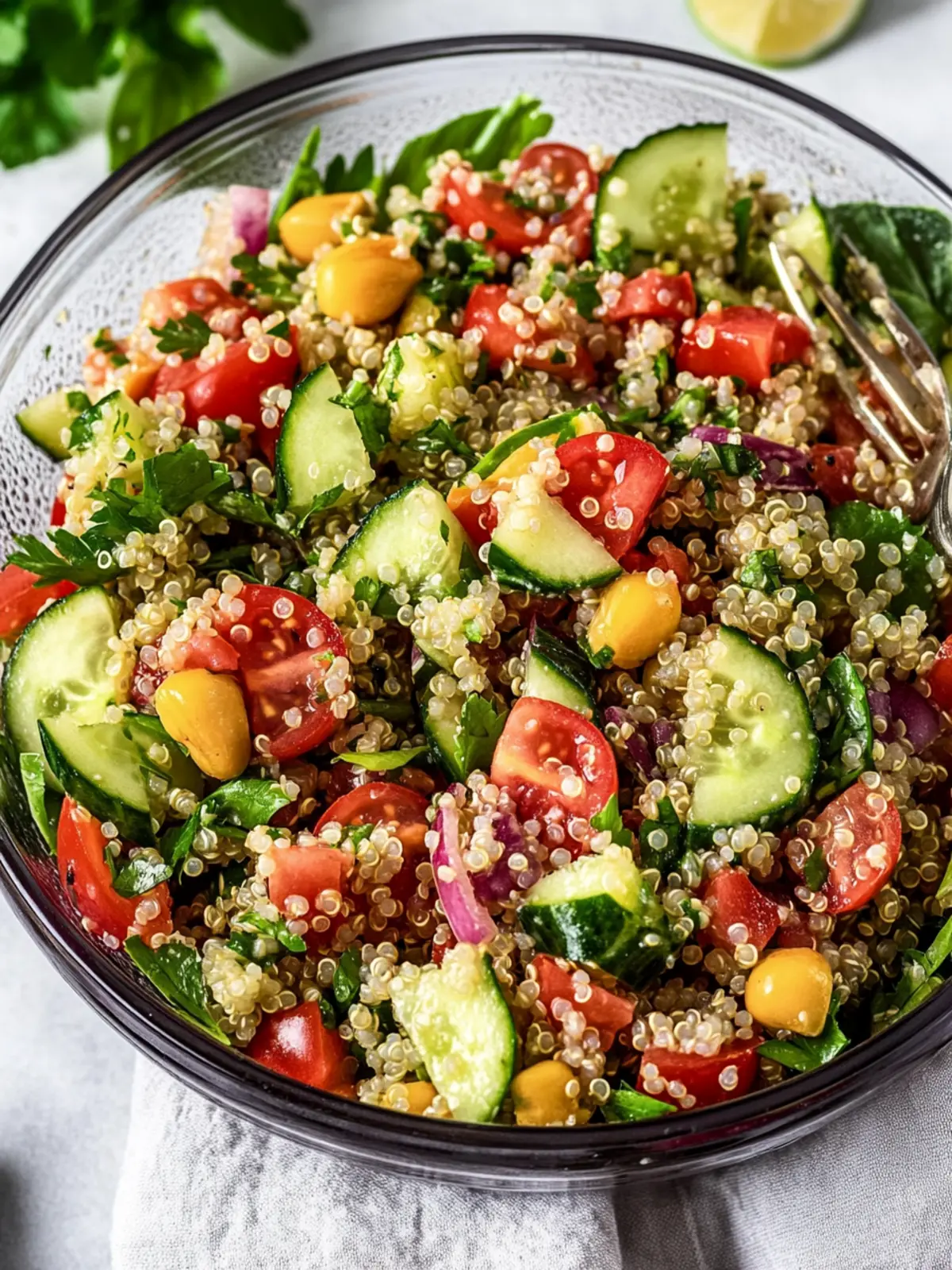 Erfrischender sommerlicher Quinoa Salat für sonnige Tage 5 Sommerlicher Quinoa Salat