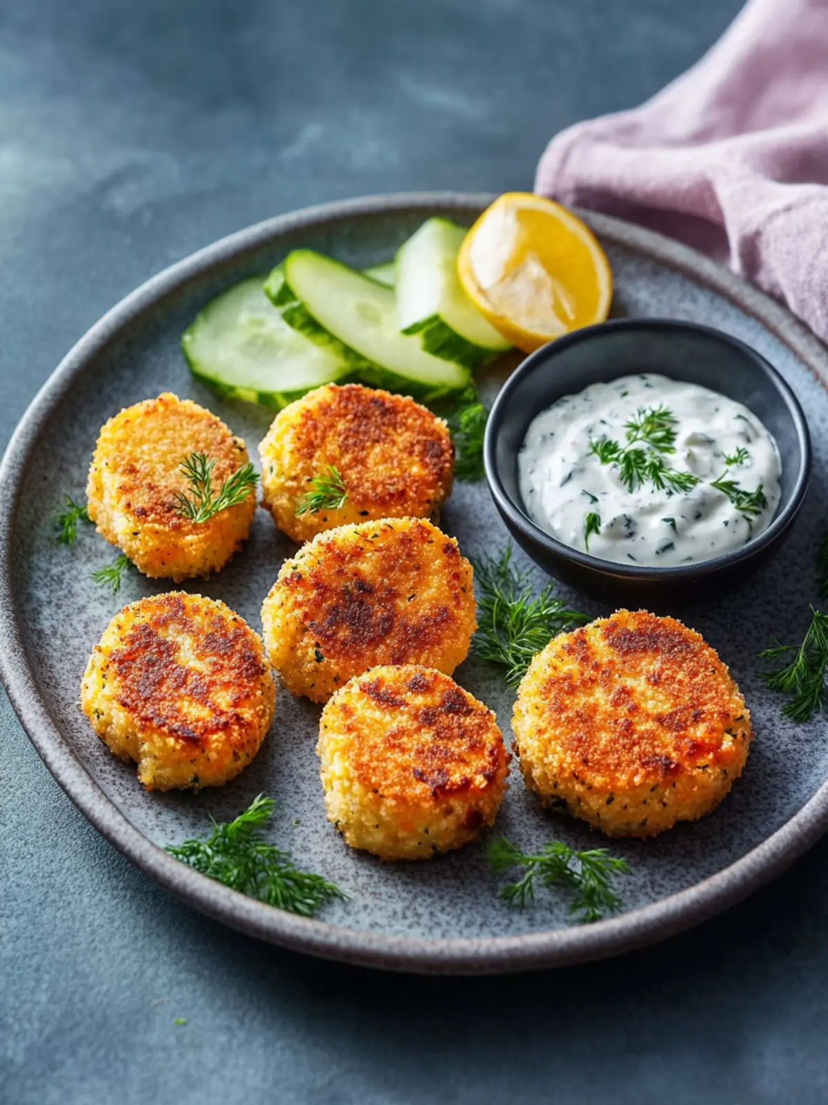 Kohlrabi Frikadellen mit Kräuterquark Dip: Gesund & Lecker 4 Kohlrabi Frikadellen mit Kräuterquark Dip