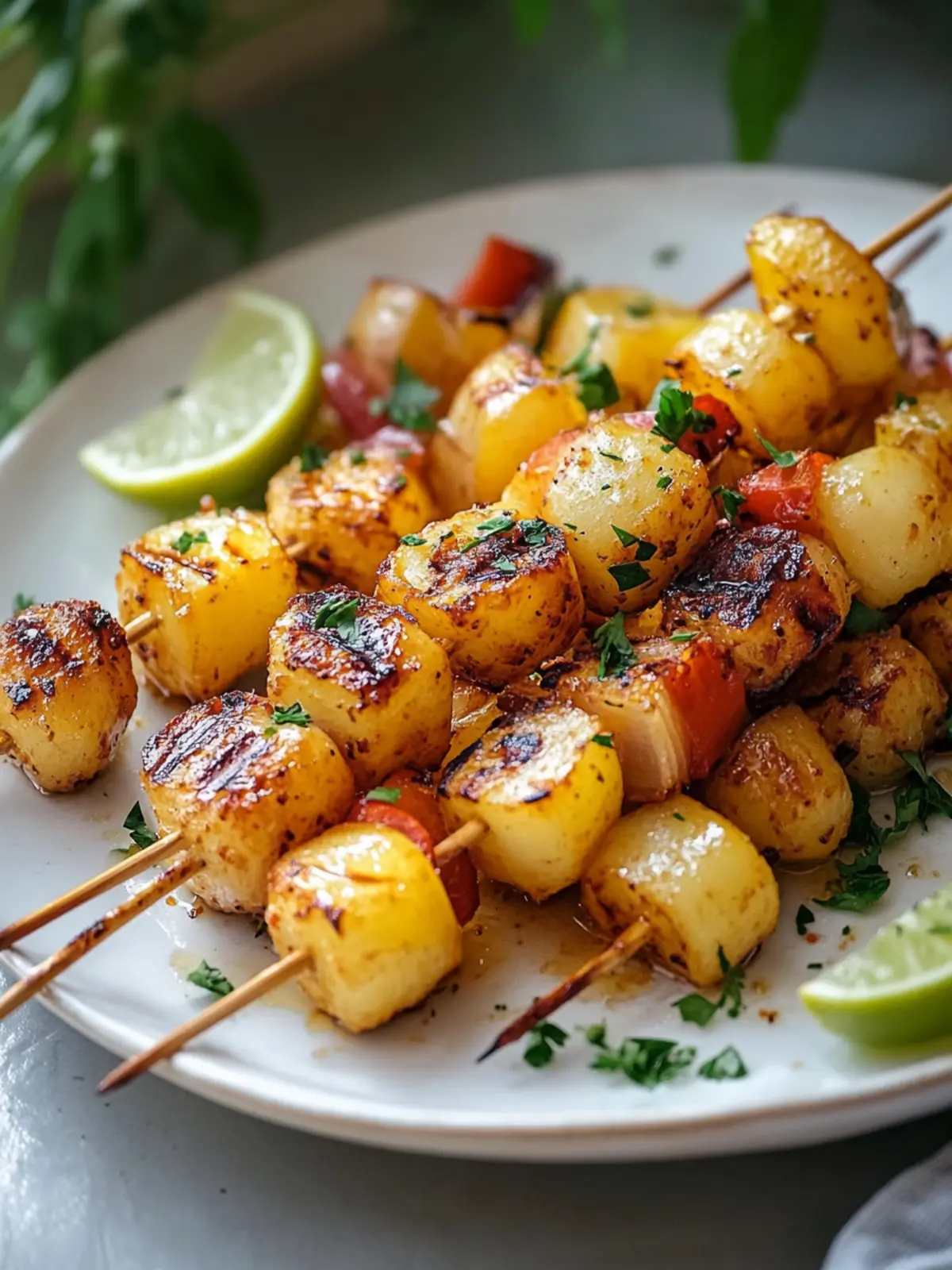 Saftige Gegrillte Honig-Senf Kartoffelspieße für den Grillspaß 2 Saftige Gegrillte Honig-Senf Kartoffelspieße