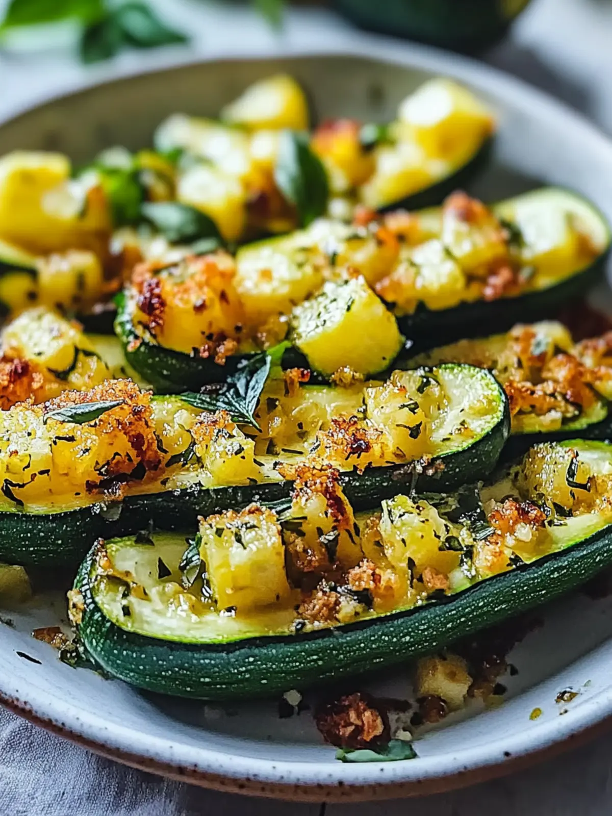 Köstliche Zucchini-Boote aus der Heißluftfritteuse für jeden Geschmack 4 Zucchini-Boote aus der Heißluftfritteuse