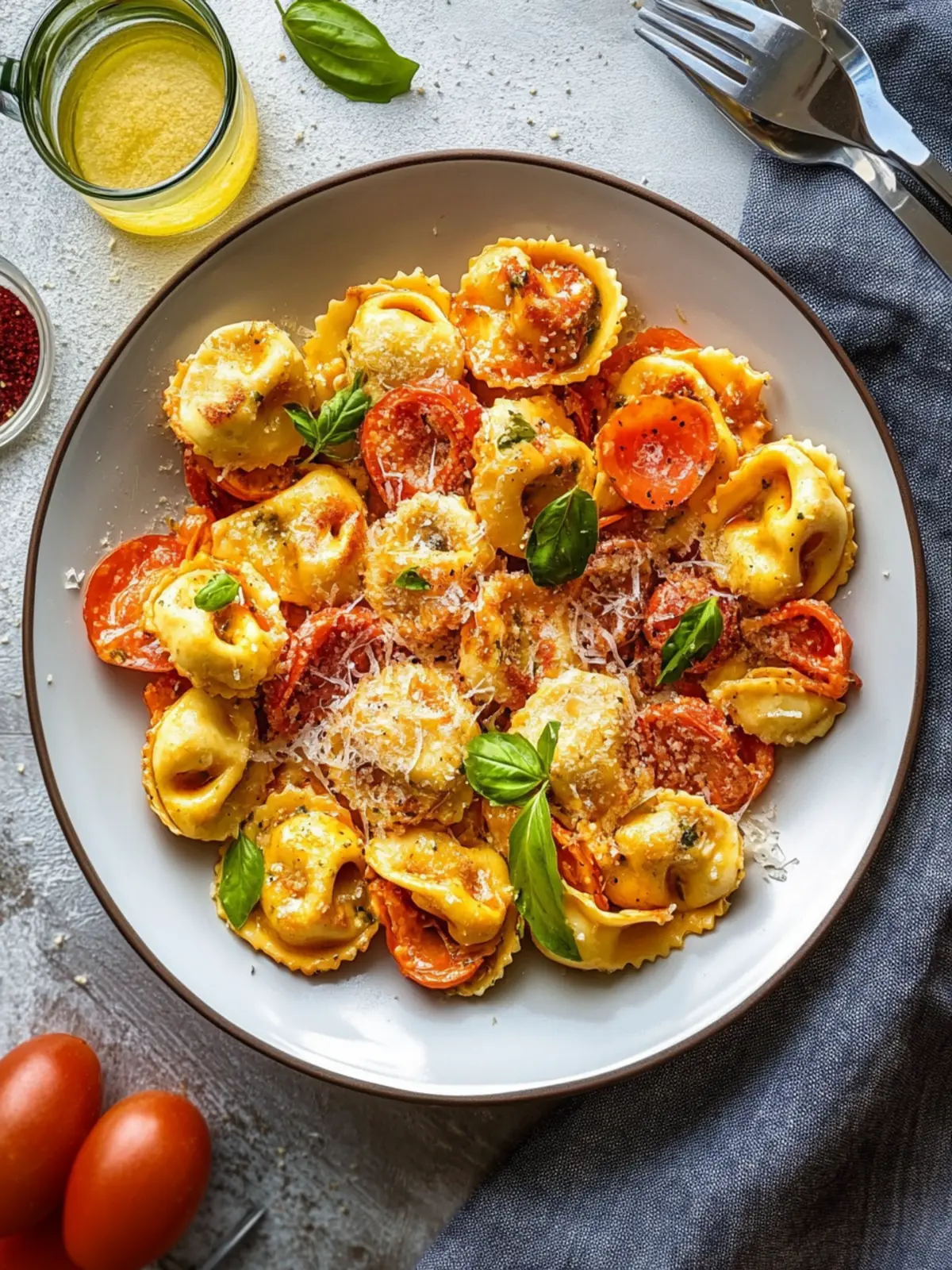 Krosse Parmesan Tortellini mit Käsefüllung in 20 Minuten 2 Crispy Parmesan Tortellini with Cheese Filling
