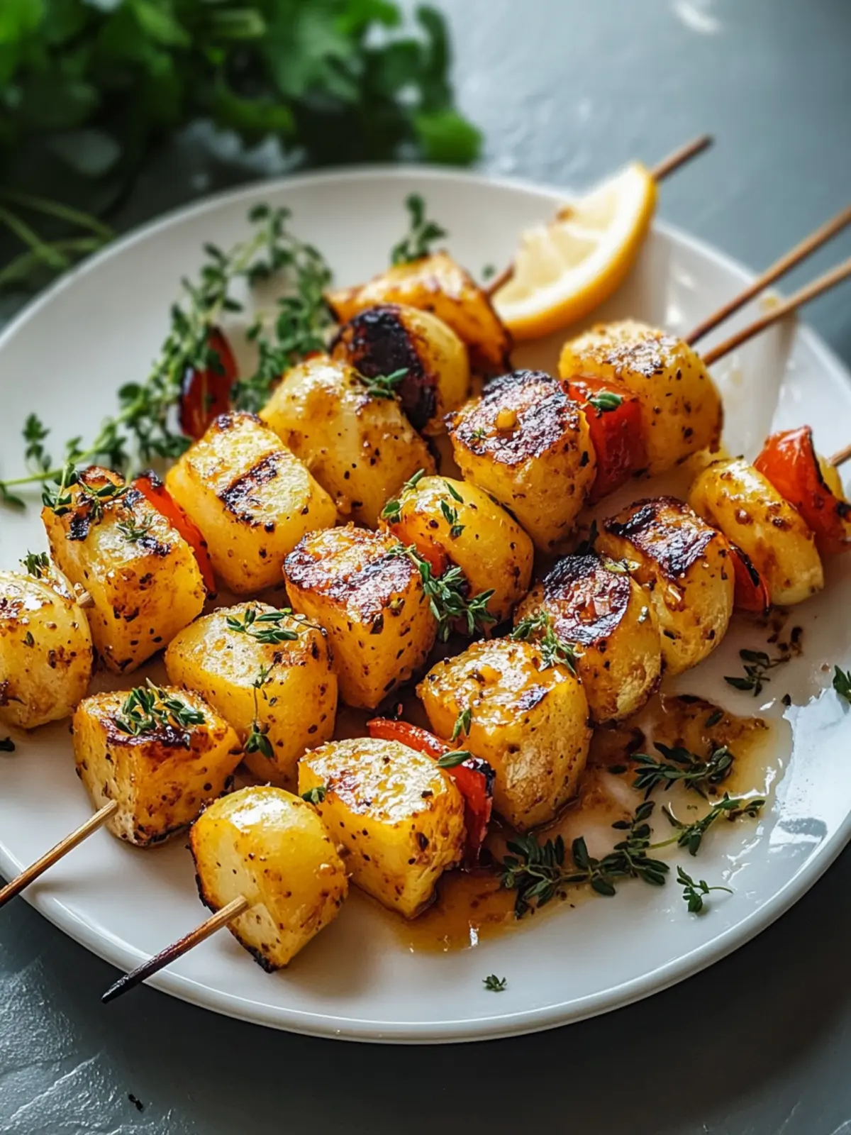 Saftige Gegrillte Honig-Senf Kartoffelspieße für den Grillspaß 3 Saftige Gegrillte Honig-Senf Kartoffelspieße