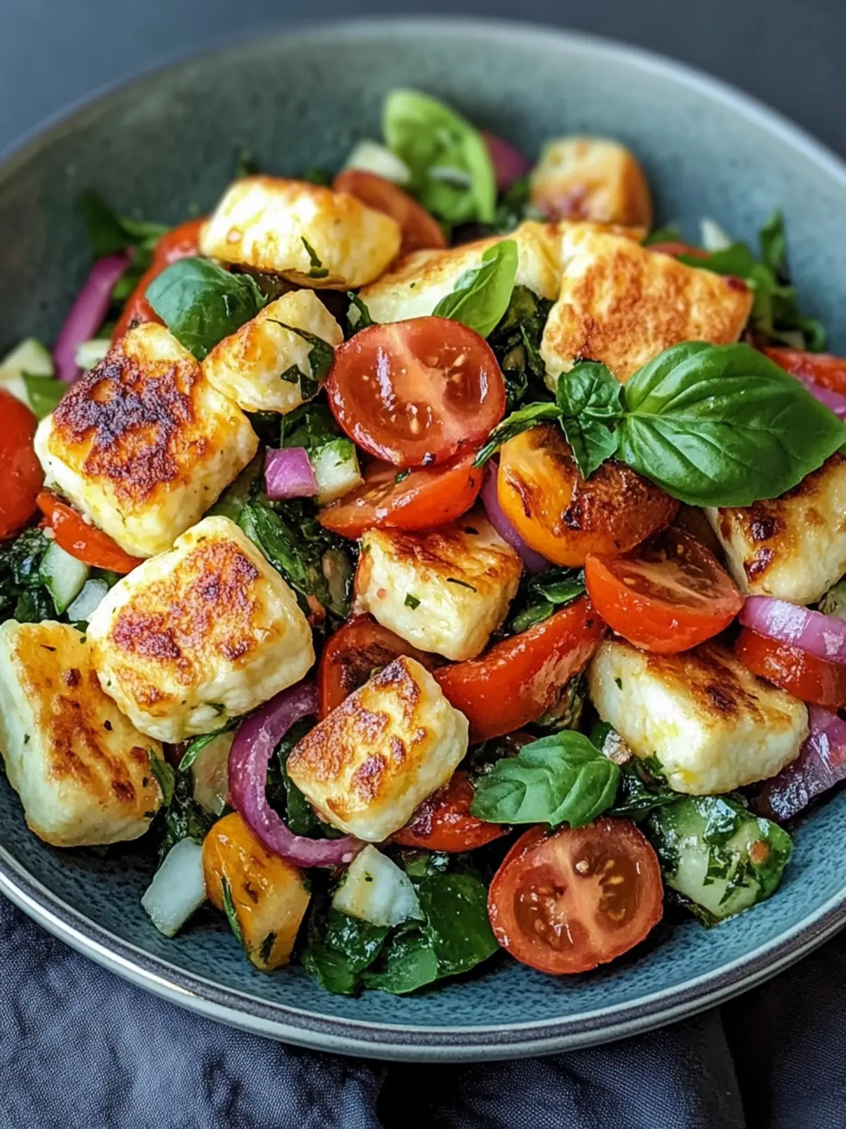 Kritharaki-Salat mit Halloumi-Croutons für den perfekten Genuss 4 Kritharaki-Salat mit Halloumi-Croutons