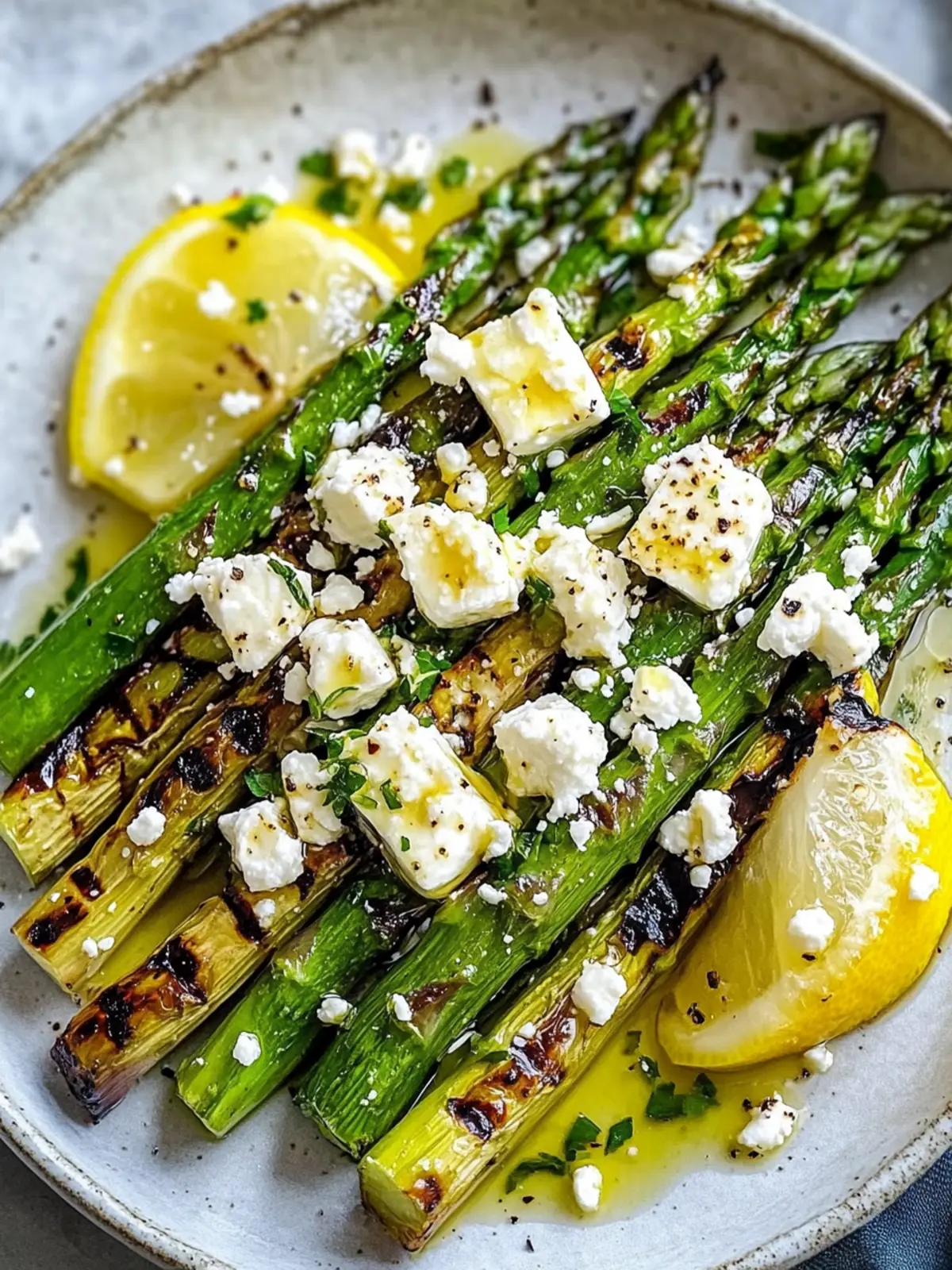 Gegrillter Spargel mit Zitrone und Feta – Einfach frisch genießen 2 Grilled asparagus with lemon and feta