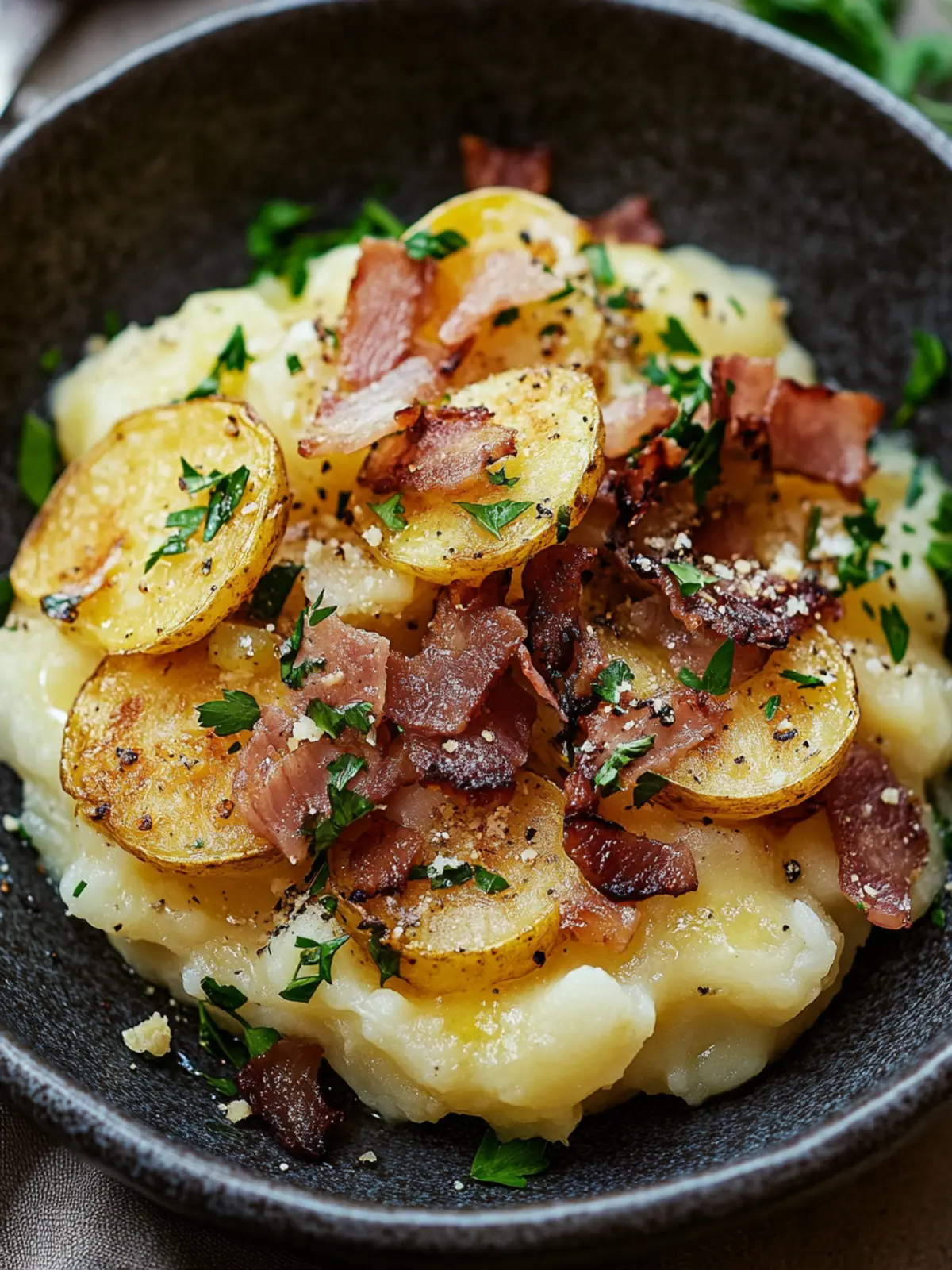 Krosse Bratkartoffeln mit Speck und Zwiebeln aus der Heißluftfritteuse 3 Bratkartoffeln mit Speck und Zwiebeln aus der Heißluftfritteuse