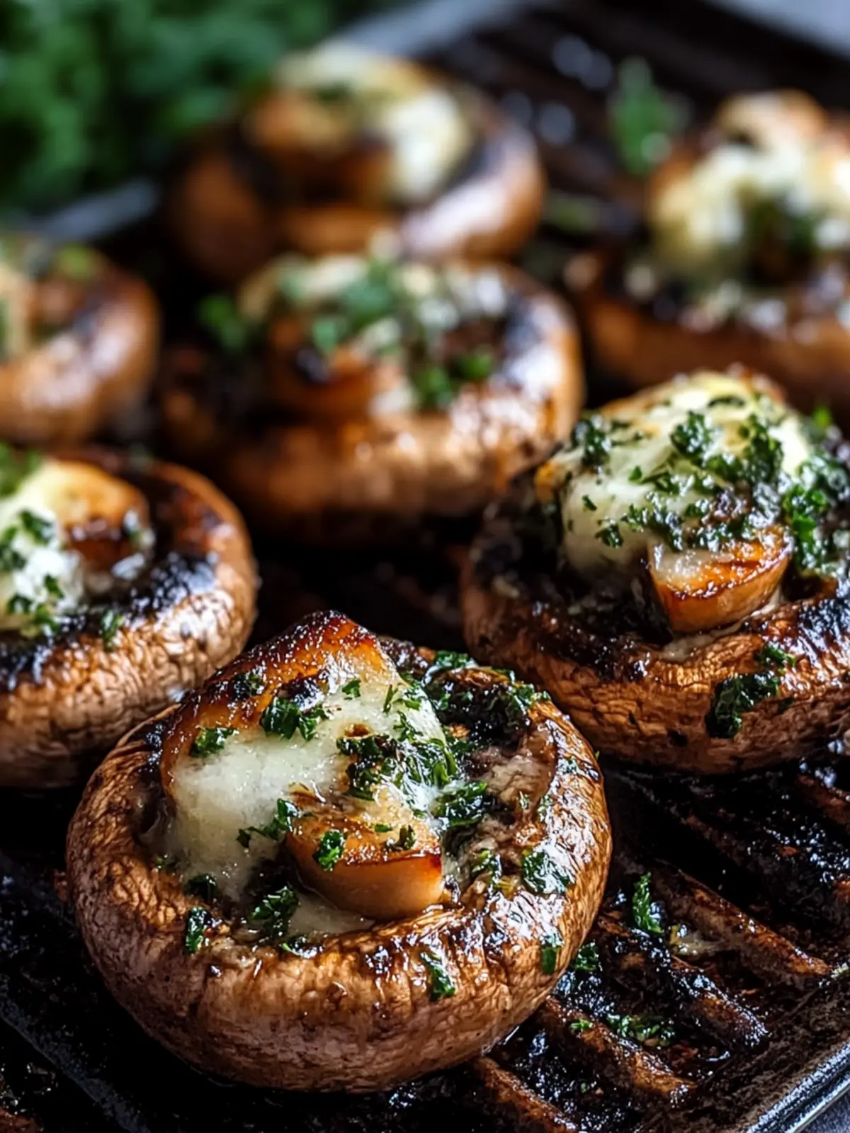 Gefüllte Champignons vom Grill: Cremig, köstlich und einfach! 4 Gefüllte Champignons vom Grill