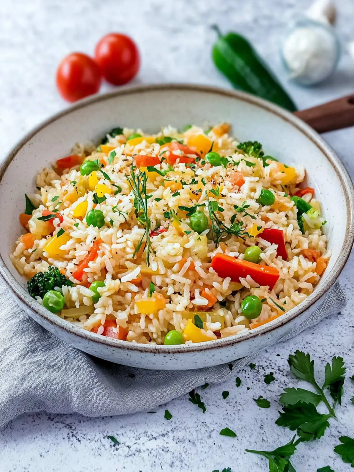Bunte, vegetarische Pfanne: Schneller Reis mit Gemüse 3 Quick rice pan with vegetables – colorful & vegetarian